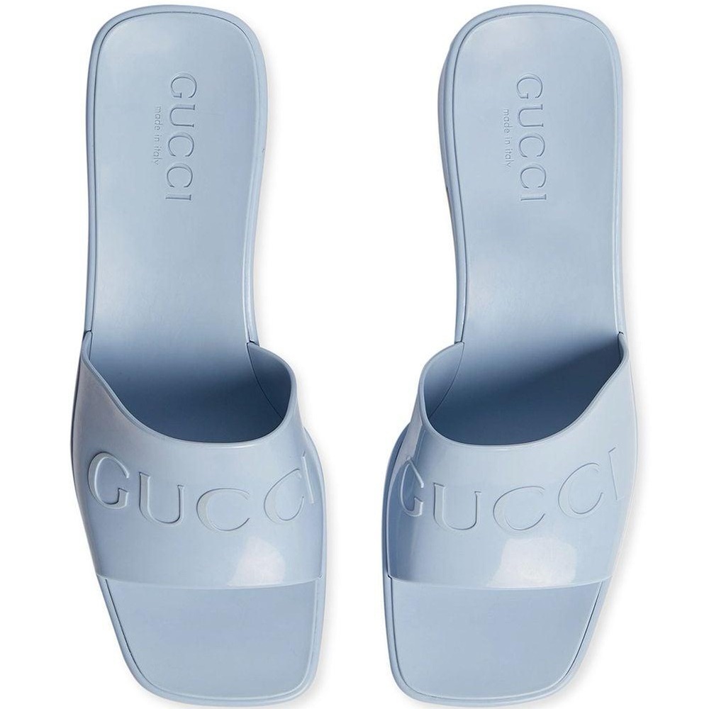GUCCI Blue Jelly Sandals